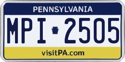 PA license plate MPI2505