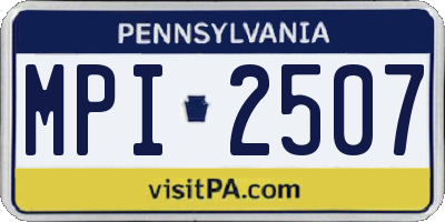 PA license plate MPI2507