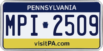 PA license plate MPI2509