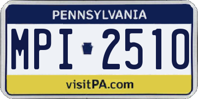 PA license plate MPI2510