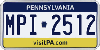 PA license plate MPI2512