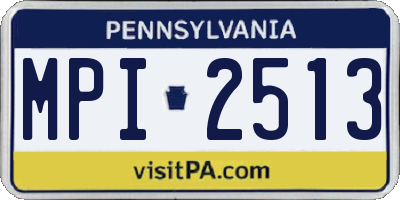 PA license plate MPI2513
