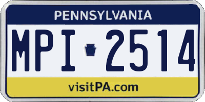 PA license plate MPI2514