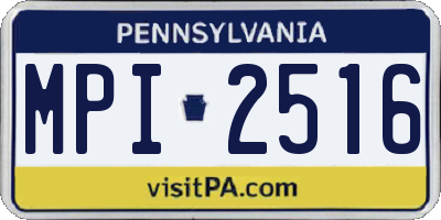 PA license plate MPI2516