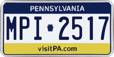 PA license plate MPI2517