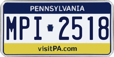 PA license plate MPI2518