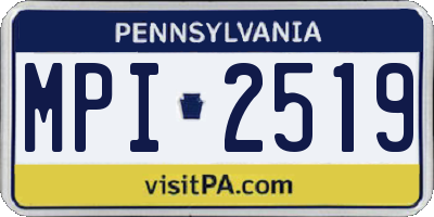 PA license plate MPI2519