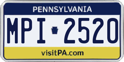 PA license plate MPI2520