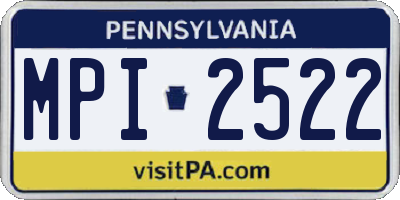 PA license plate MPI2522