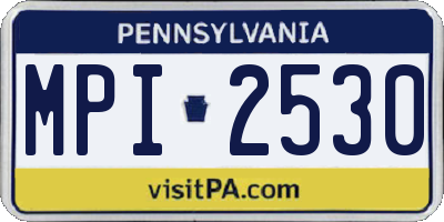 PA license plate MPI2530