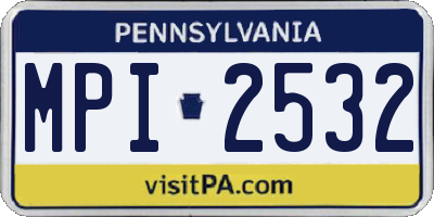 PA license plate MPI2532