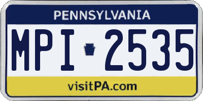PA license plate MPI2535