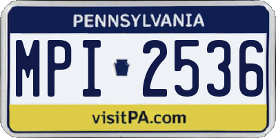 PA license plate MPI2536