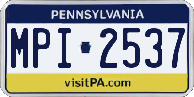 PA license plate MPI2537