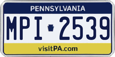 PA license plate MPI2539