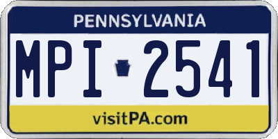 PA license plate MPI2541