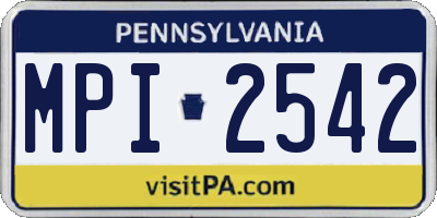 PA license plate MPI2542