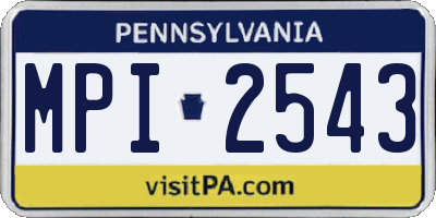 PA license plate MPI2543