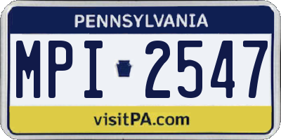 PA license plate MPI2547