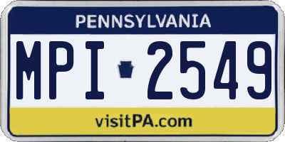 PA license plate MPI2549