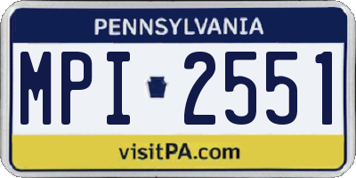 PA license plate MPI2551