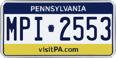 PA license plate MPI2553