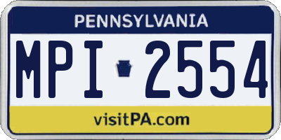 PA license plate MPI2554