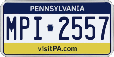 PA license plate MPI2557