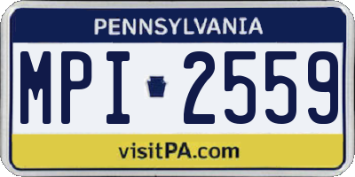PA license plate MPI2559
