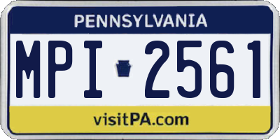 PA license plate MPI2561