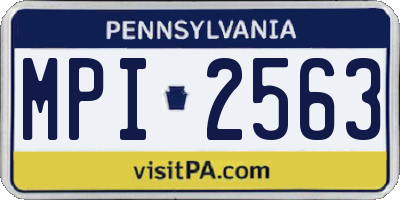 PA license plate MPI2563
