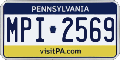 PA license plate MPI2569