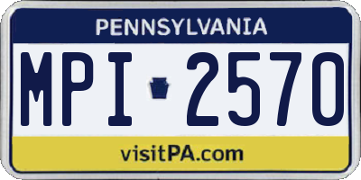 PA license plate MPI2570