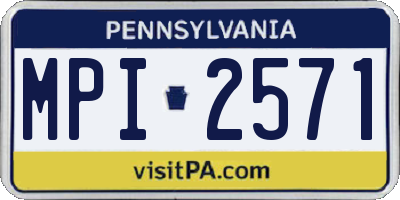 PA license plate MPI2571