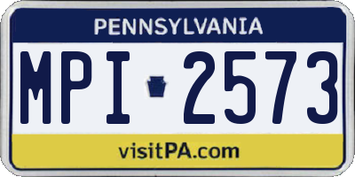 PA license plate MPI2573