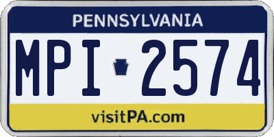 PA license plate MPI2574