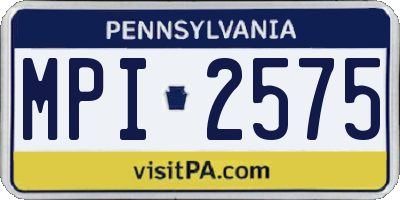 PA license plate MPI2575