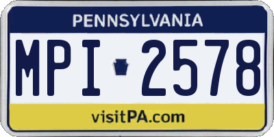 PA license plate MPI2578