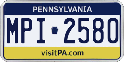 PA license plate MPI2580