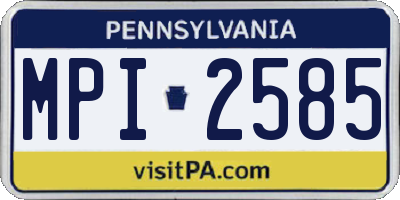PA license plate MPI2585