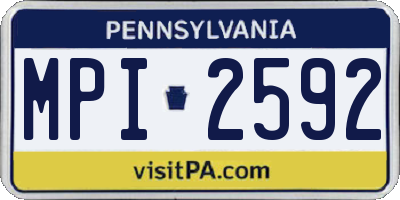 PA license plate MPI2592