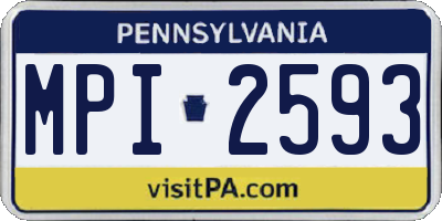 PA license plate MPI2593