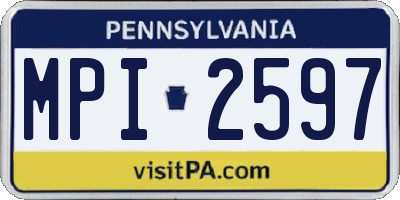 PA license plate MPI2597