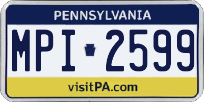 PA license plate MPI2599