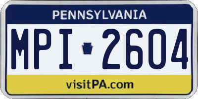 PA license plate MPI2604