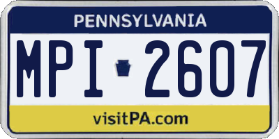 PA license plate MPI2607