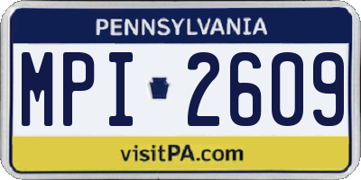 PA license plate MPI2609