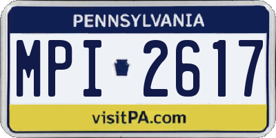 PA license plate MPI2617