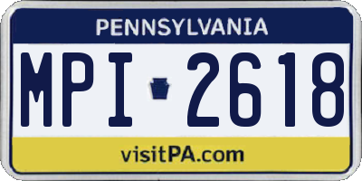 PA license plate MPI2618