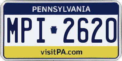 PA license plate MPI2620